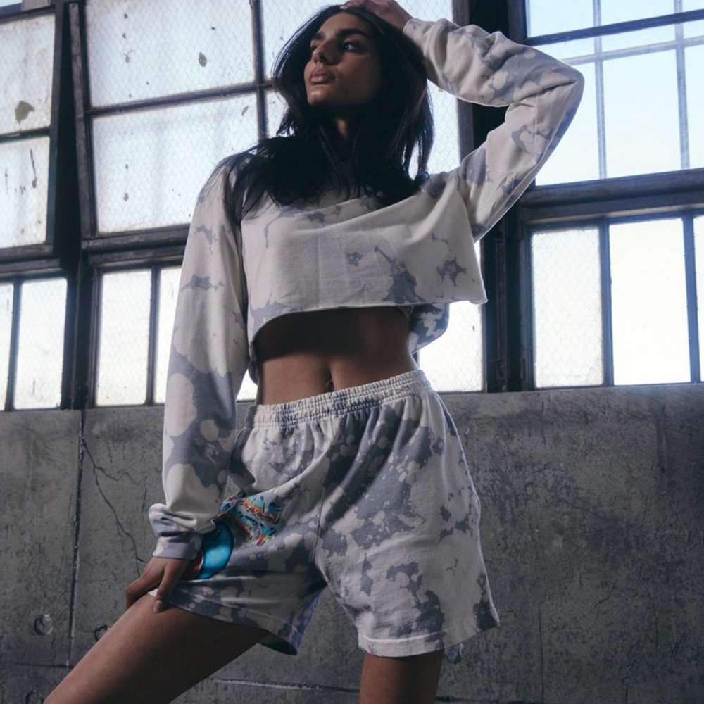 Bananas Monkey Off The Wall Tie-Dye Cropped Hoodie